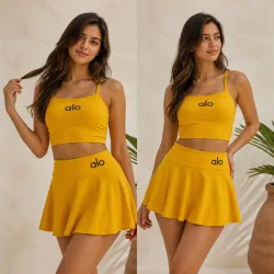 Conjunto de saya-short con su blusa.
