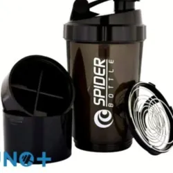 Shaker con sus divisiones para los suplementos.