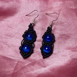 Aretes con dos cuentas azules💙💙