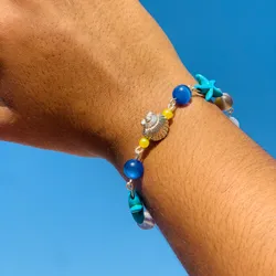 Pulsera Concha y Cuentas 🩵🐚