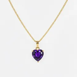 Cadena con dije de gema de corazón