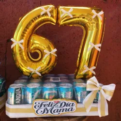 Caja de Cervezas Decorada +Globos de número 🎊