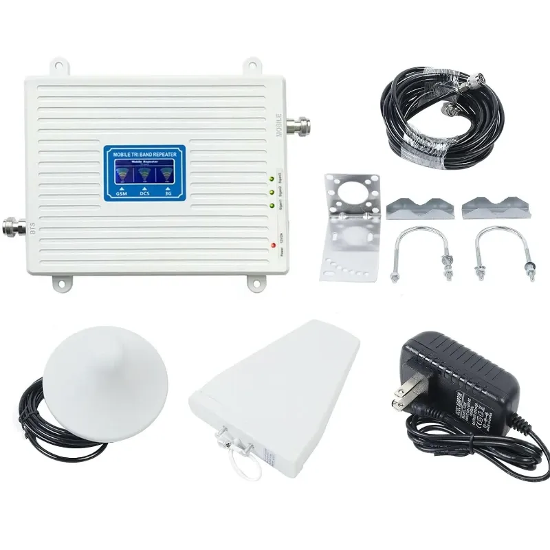 Amplificador de señal de teléfono celular 900/1800/2100MHz 2G/3G/4G Tri Band 