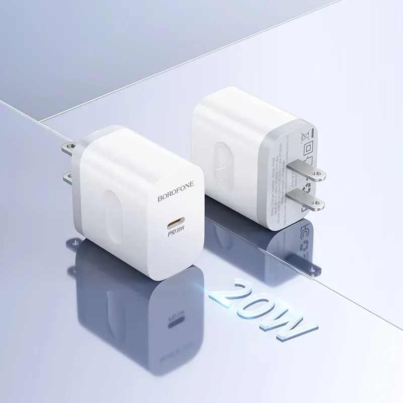 BOROFONE BA99 – Cargador Rápido PD 20W con Puerto USB-C (Solo Adaptador) 
