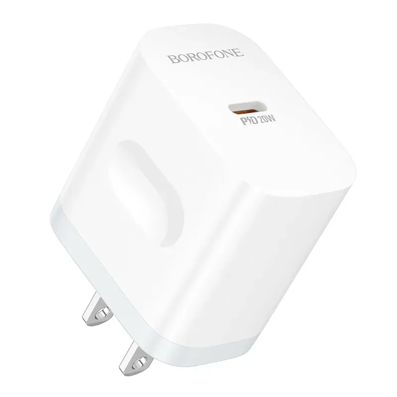 BOROFONE BA99 – Cargador Rápido PD 20W con Puerto USB-C (Solo Adaptador) 