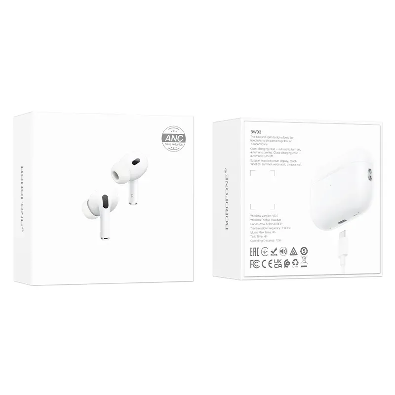 BOROFONE BW93 – Auriculares Inalámbricos TWS con Cancelación Activa de Ruido 
