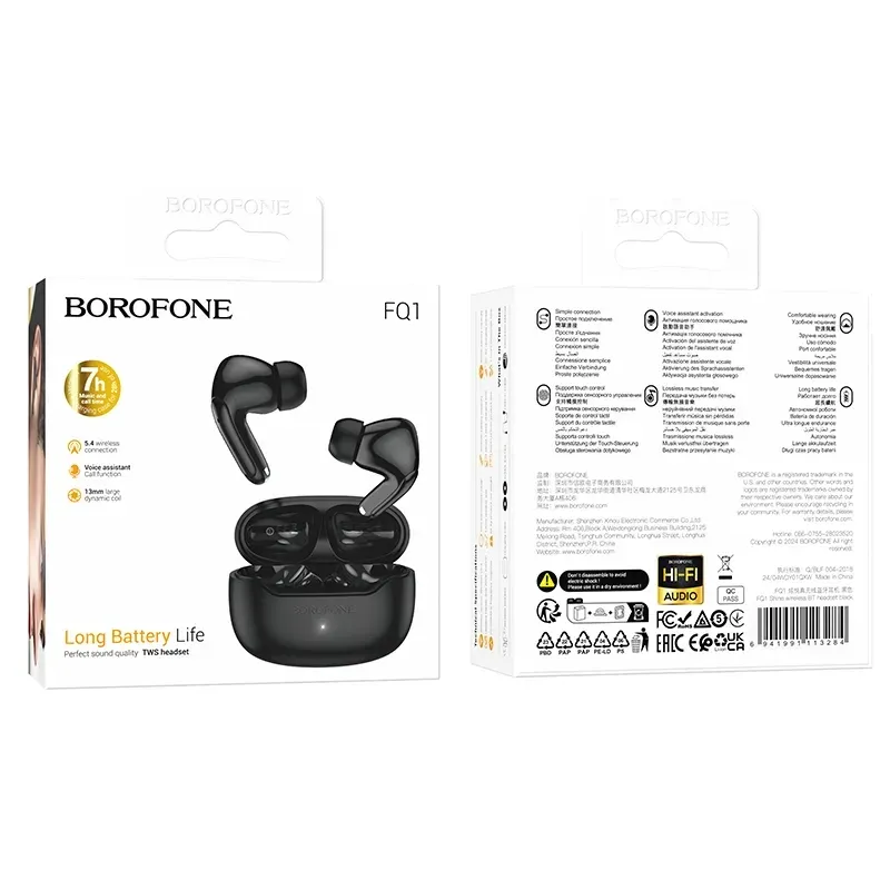 BOROFONE FQ1 Shine – Auriculares Inalámbricos TWS con Bluetooth 5.4 