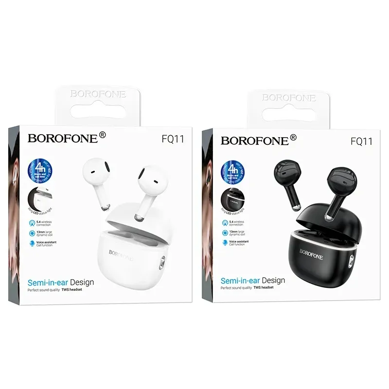 BOROFONE FQ11 Sound – Auriculares Inalámbricos TWS con Bluetooth 5.4