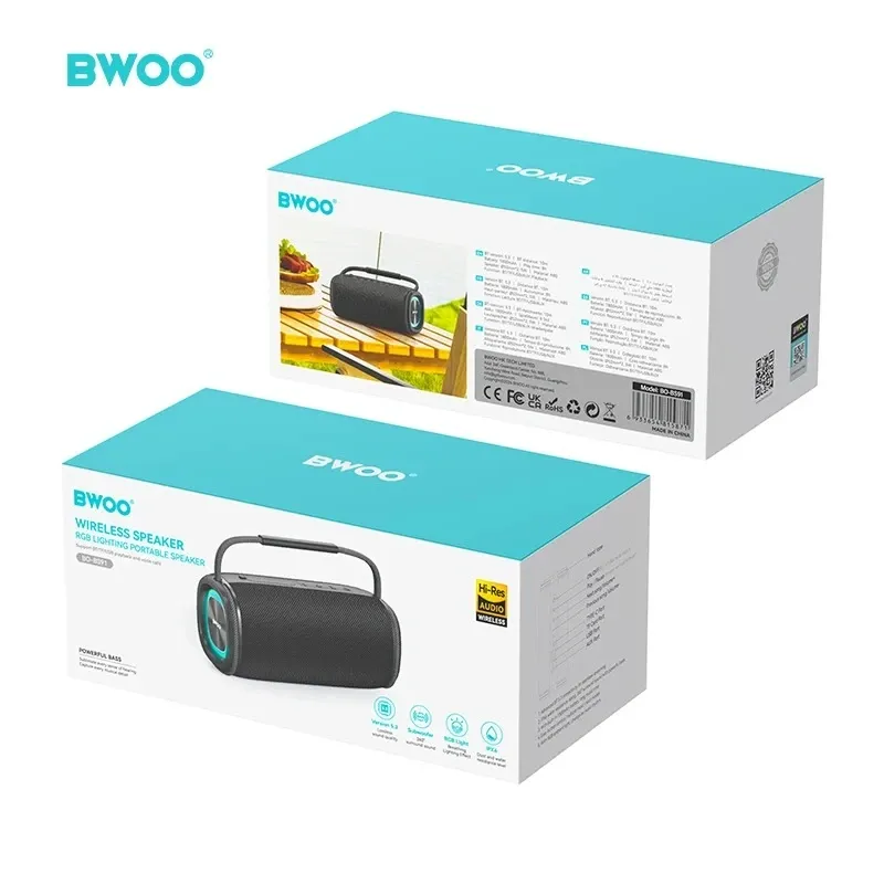 BWOO – Altavoz Bluetooth Dual Bass Portátil con Subwoofer BW‑890