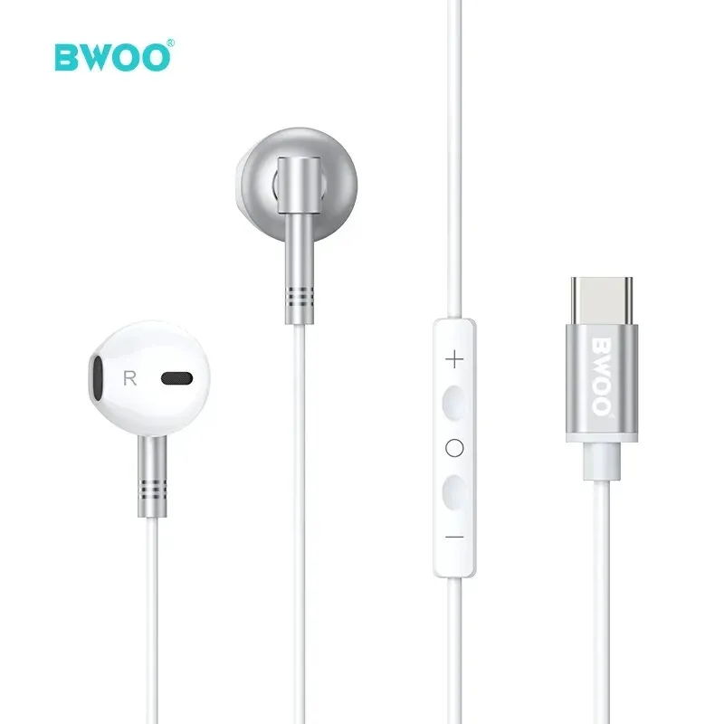 BWOO – Auriculares con Cable Metal HF166, Tipo‑C