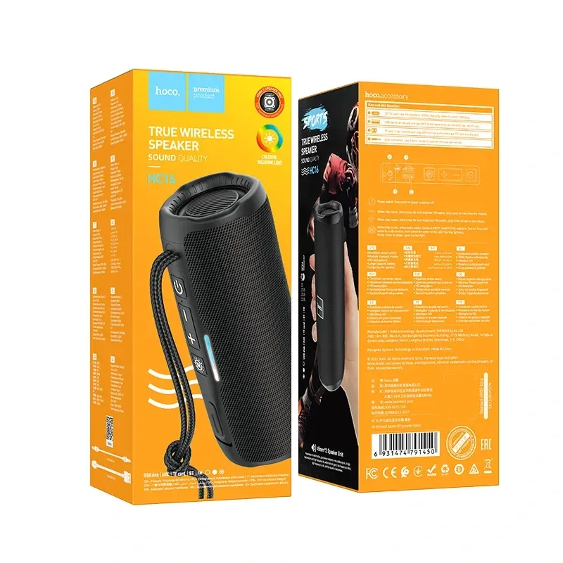Hoco – Bocina Bluetooth Deportiva HC16 🔊 | BT 5.3 | 10W 