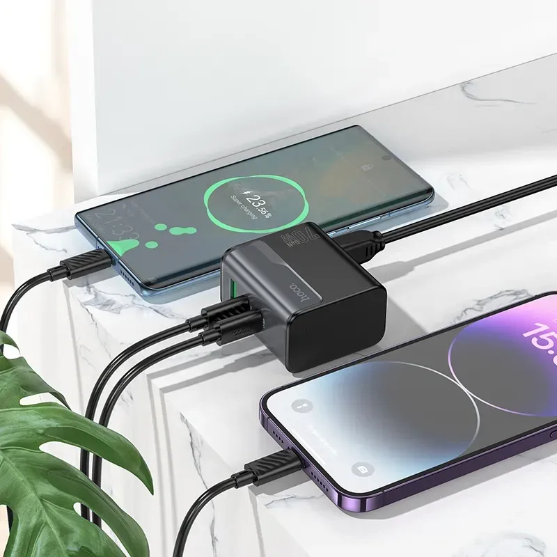 Hoco – Cargador Rápido CS76 Star Speed ⚡ 70W con 2 Puertos USB-C + 1 USB 