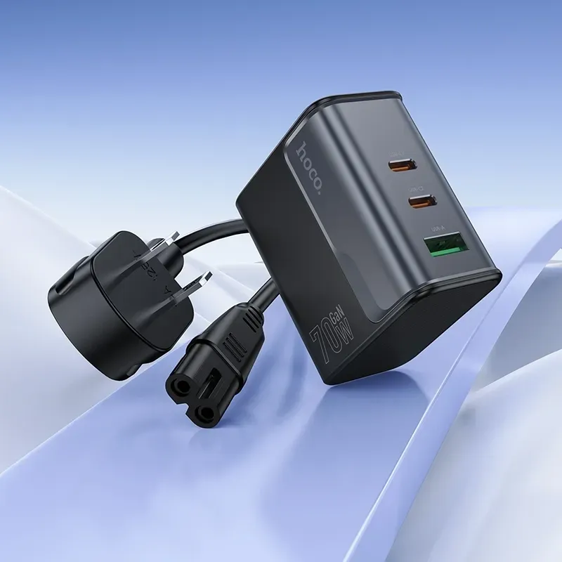 Hoco – Cargador Rápido CS76 Star Speed ⚡ 70W con 2 Puertos USB-C + 1 USB 