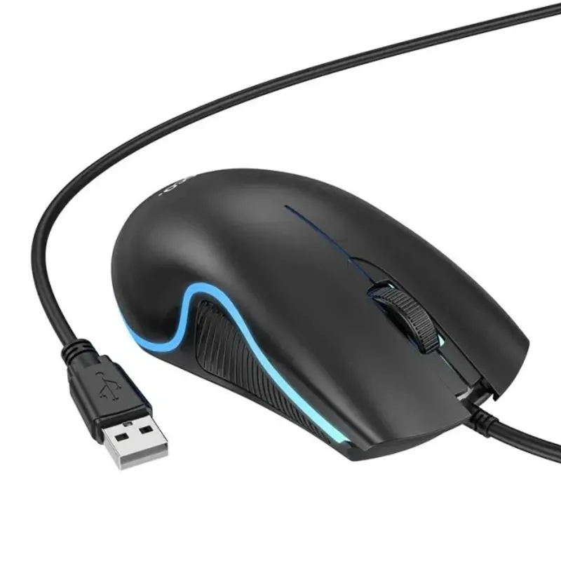 Hoco. GM19 – Ratón para juegos con cable iluminado USB negro