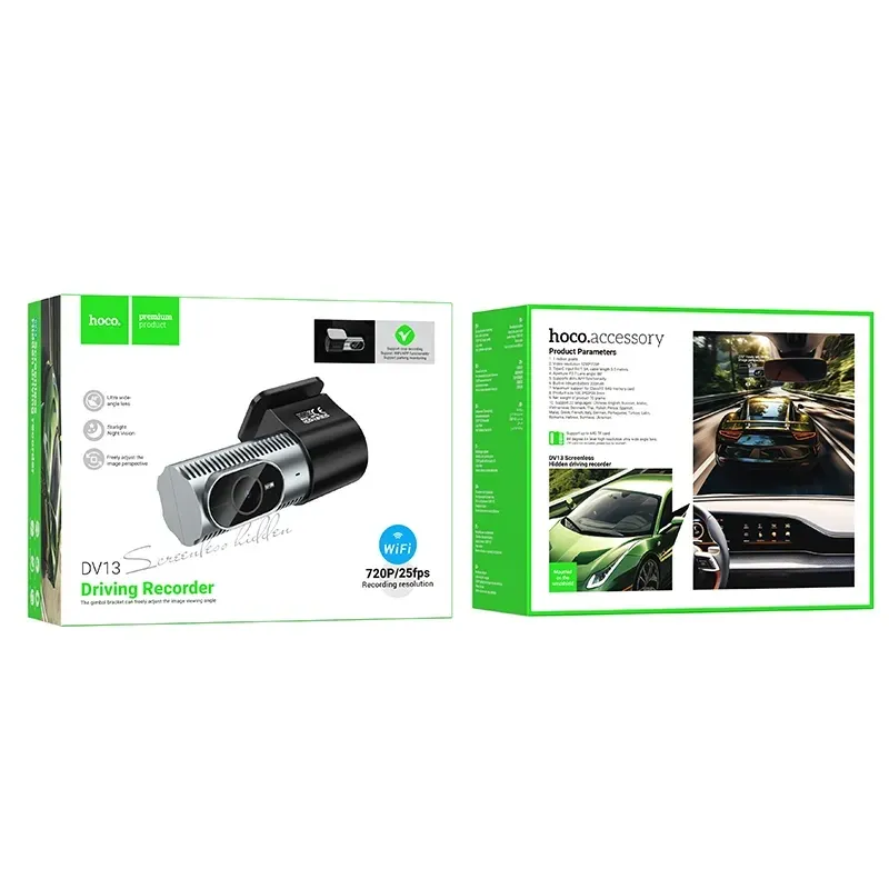 Hoco – Grabadora de Conducción Oculta DV13 🚗 720P con WiFi y Control desde App