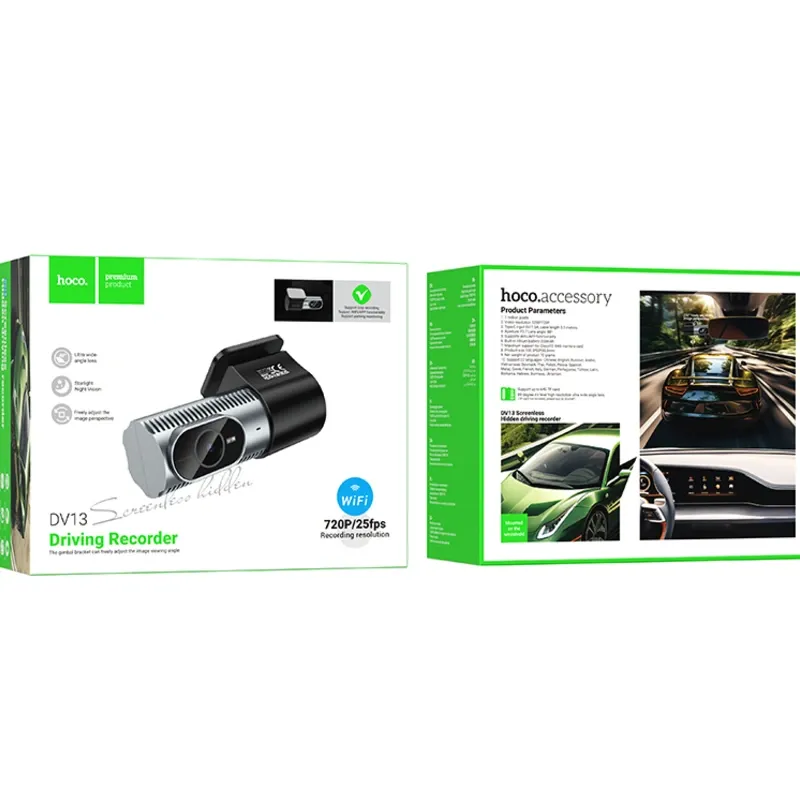 Hoco – Grabadora de Conducción Oculta DV13 🚗 720P con WiFi y Control desde App