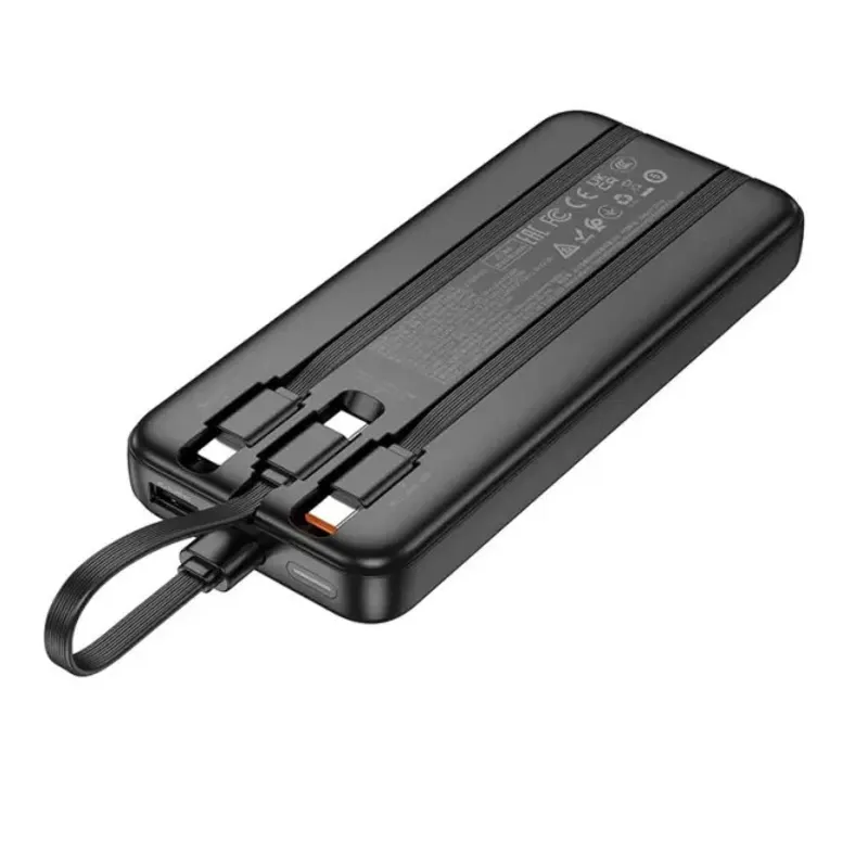 Hoco J132 – Energia bank de 10000 mAh con 3 cables y carga rápida