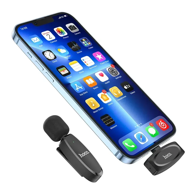 Hoco – L15 iP Crystal Micrófono de Solapa Inalámbrico Digital para iPhone 