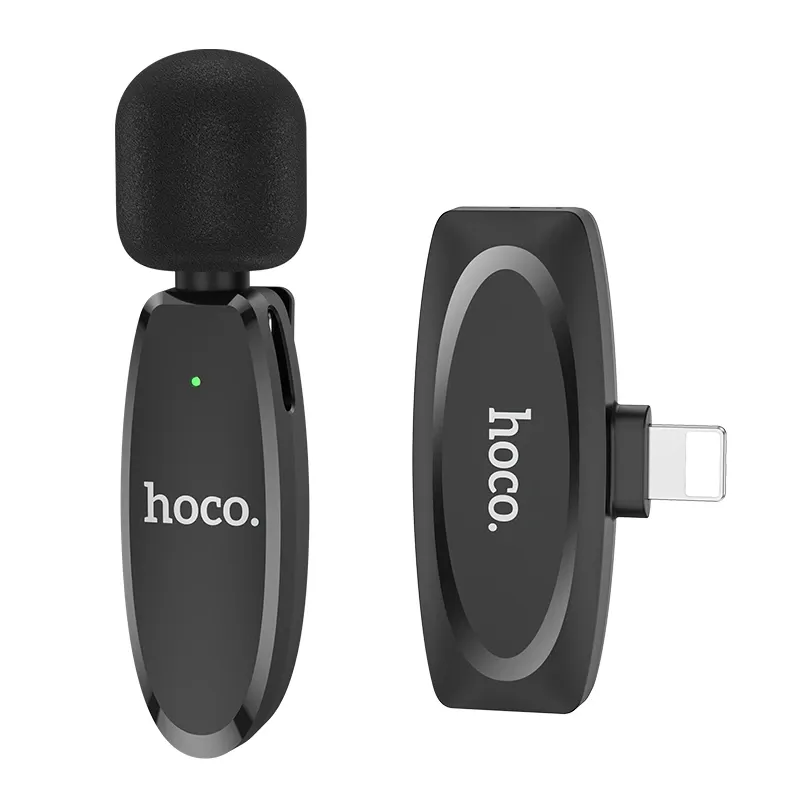 Hoco – L15 iP Crystal Micrófono de Solapa Inalámbrico Digital para iPhone 