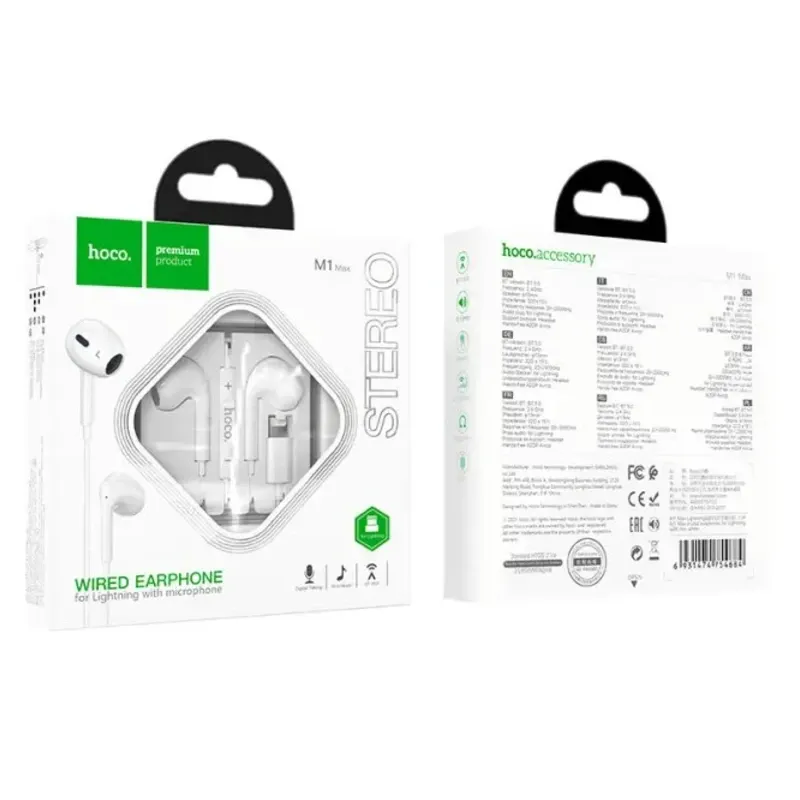 Hoco M1 – Max crystal earphones para iP con mic white
