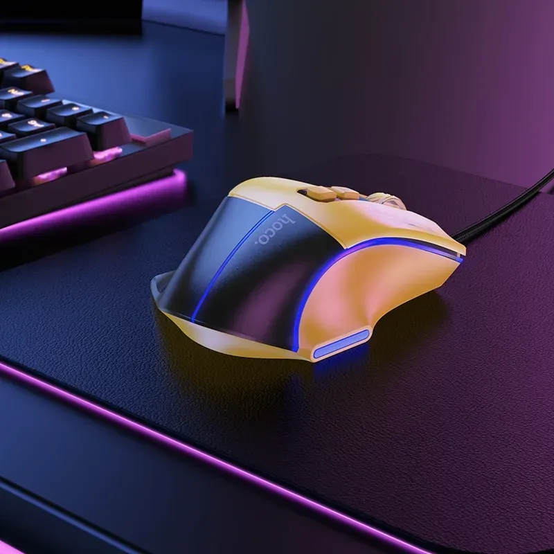 Hoco – Mouse Gamer con Cable GM31 🎮 Iluminado | 7 Botones 