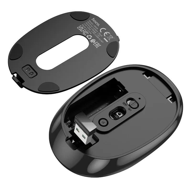 Hoco – Mouse Inalámbrico GM34 🖱️ Dual Mode 2.4G + Bluetooth 