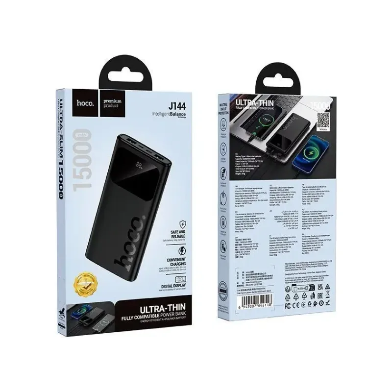 Hoco – Power Bank J144 Hymn 15000mAh 🔋 con Pantalla Digital