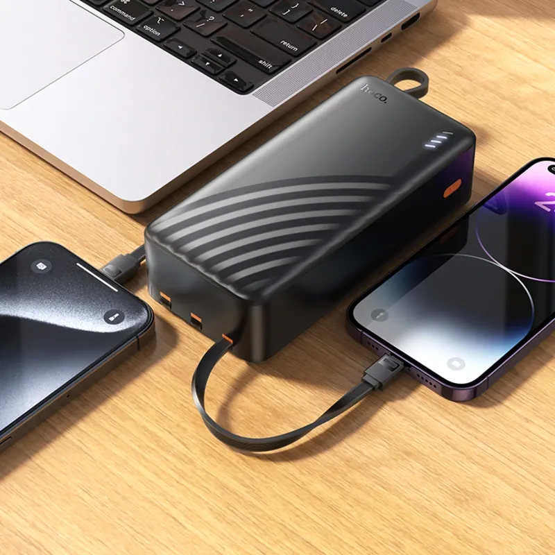 Hoco – Power Bank J146B Night Tide 30000mAh 🔋 con 4 Cables Integrados