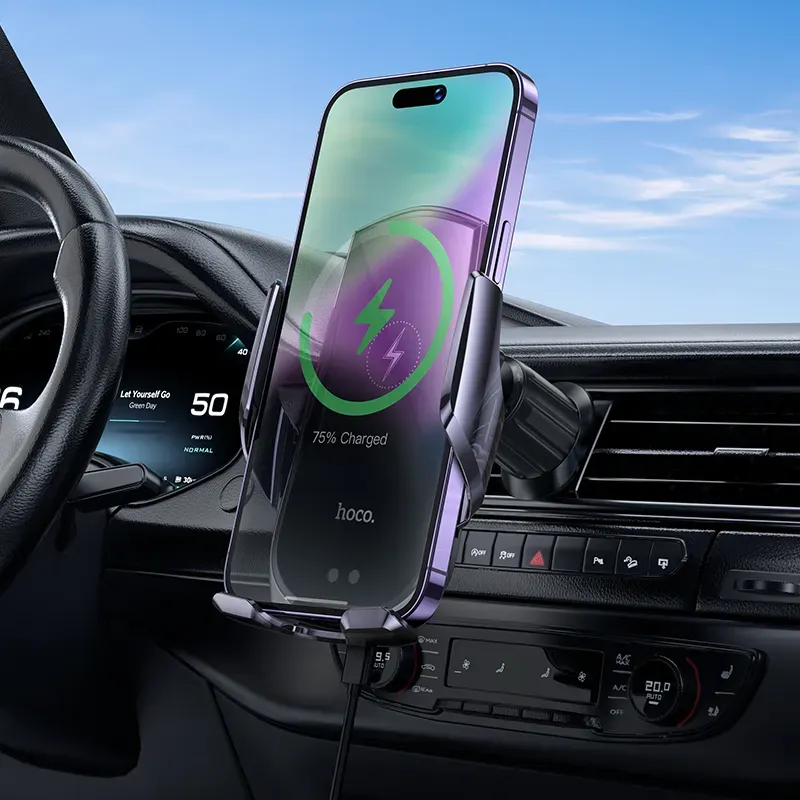 Hoco – Soporte de Auto Inalámbrico CA202 Plus 🚗 con Sensor Infrarrojo y Carga Rápida