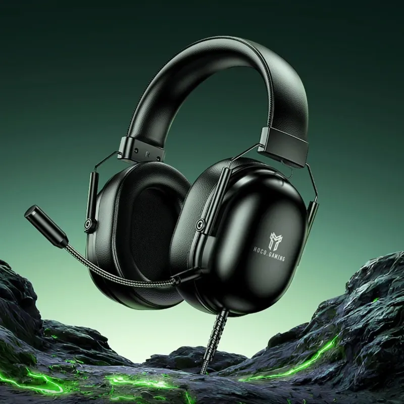 Hoco W113 – Auriculares para juegos USB 7.1 negros con micrófono omnidireccional