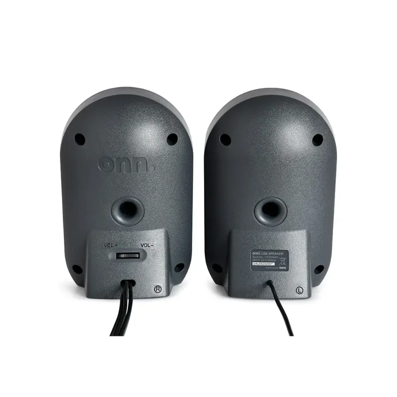 Onn. Altavoz Estéreo con Controles de Volumen y Conexión USB/AUX
