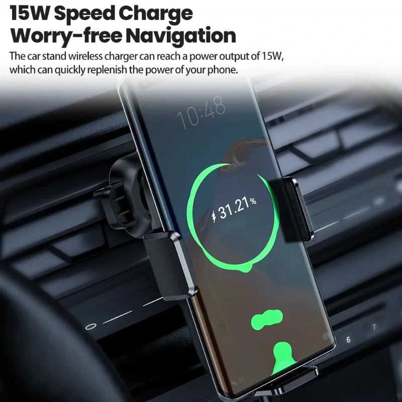 🚗⚡ Toocki 15W – Cargador Inalámbrico para Coche con Sujeción Automática ⚡🚗
