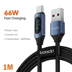Toocki – Cable USB Tipo C con Pantalla Digital 100W 6A 