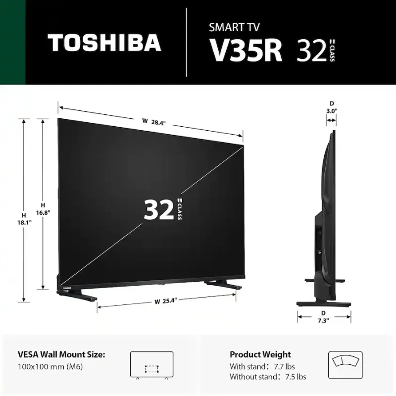 📺🔥 Toshiba 32” V35 Smart Fire TV – Compacto, Inteligente y Potente 🔥📺