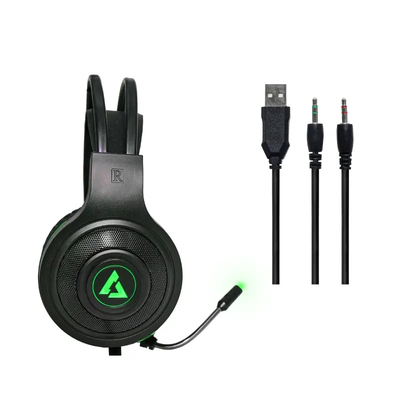 UNNO – Audífonos Gamer Brave BRV35 con Micrófono LED 3.5mm – HS7235GN 