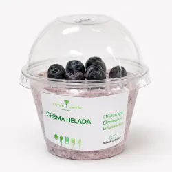 Crema helada de frutas.