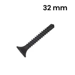 32mm Tornillo punta broca pladur gris