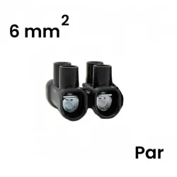 6mm2 Par de Perritos eléctricos negros plásticos