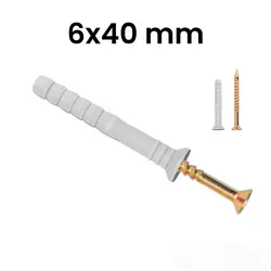 6x40 mm Expansión plástica con tornillo