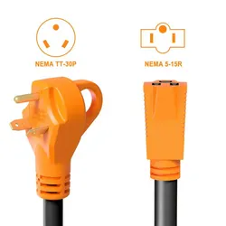 Adaptador eléctrico desde macho 30A a hembra 15A