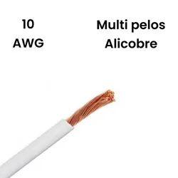 Cable 10awg multipelo alicobre blanco x metro