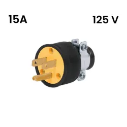 Espiga con tierra 125V - 15A
