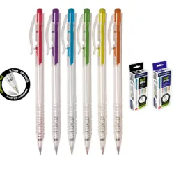 Bolígrafo retráctil de 0.7mm, tinta semigel negra y azul (docena)