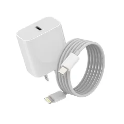 Cargador Tipo C 20W (Carga rápida) con cable Lighting