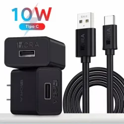 Combo cargador Tipo C 2.0A GAR080 Negro 1Hora