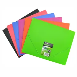 Folder A4 con bandas eslásticas, línea neon