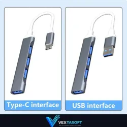 Hub USB-C 3.0 Alta Velocidad- 4 puertos