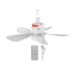 Lámpara-ventilador de techo eléctrico con luz LED.