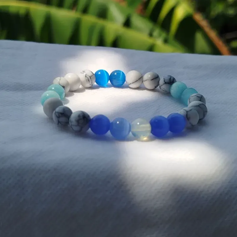 Pulsera Ojo de gato y Howlita 