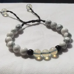 Pulsera Howlita y Piedra lunar 